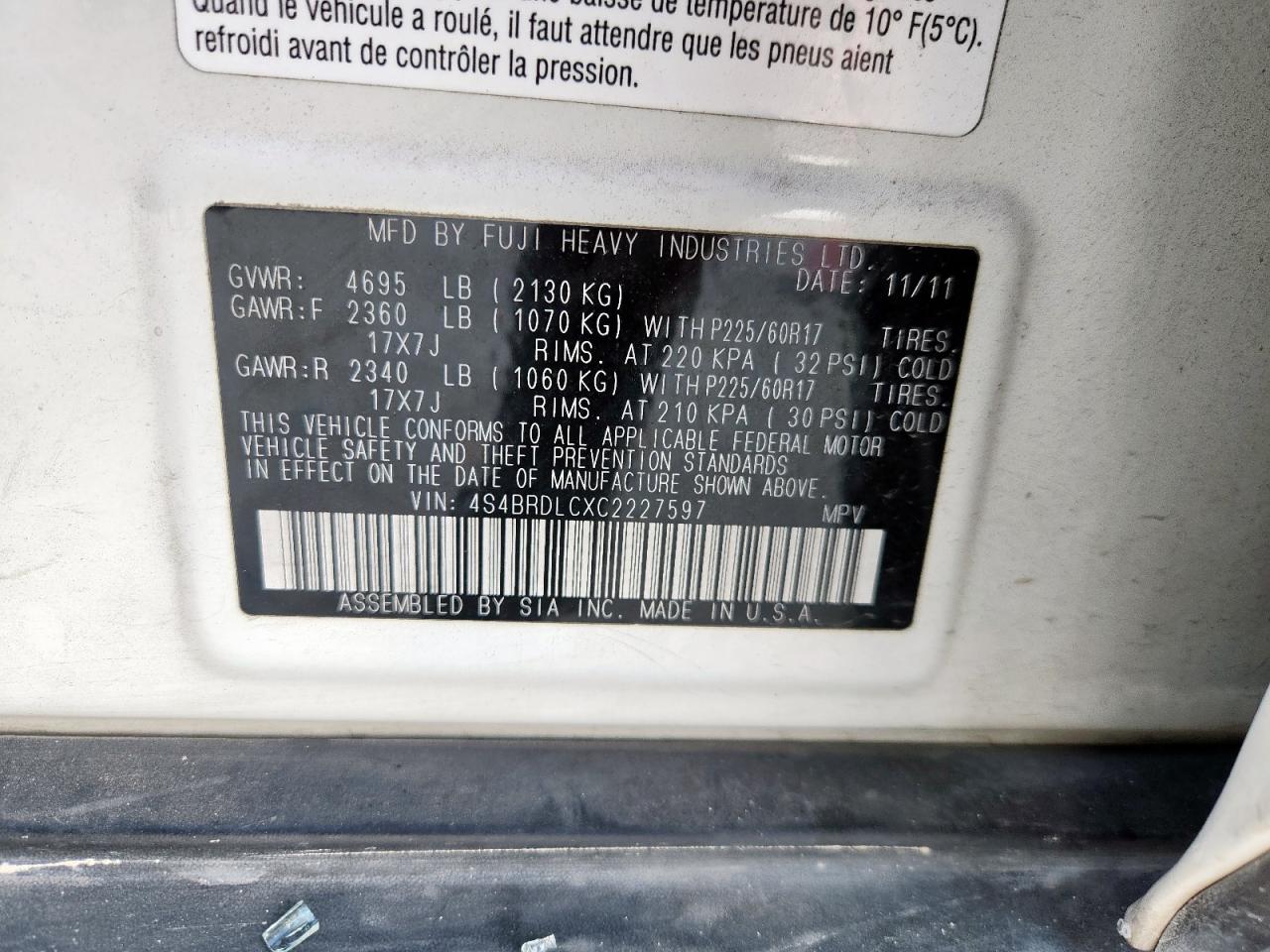 Subaru Outback 3.6r Limited Image 11